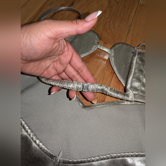 15. NWOT AMOR MIA HEARTBREAKER DRESS IN SILVER - Picture 7 of 8